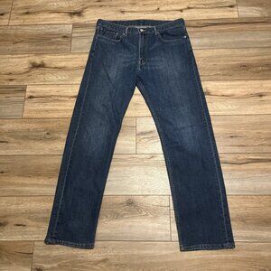 Men's Levis 505 Regular Fit Denim Jeans SZ 36x34 Blue Stretch Modern Red Tab